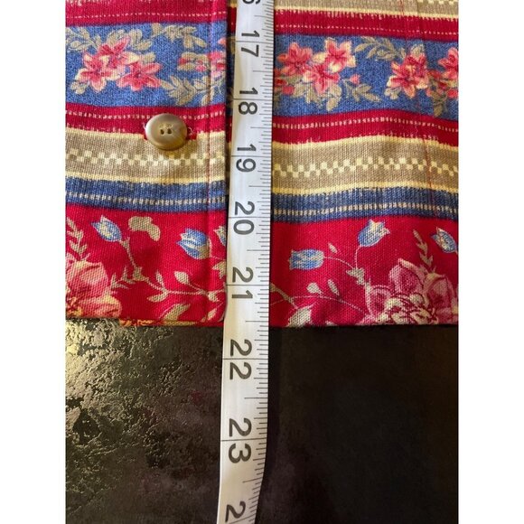 Talbots Cottagecore Red Floral Patterned Buttoned Sleeveless Vest Sz S - Picture 8 of 9